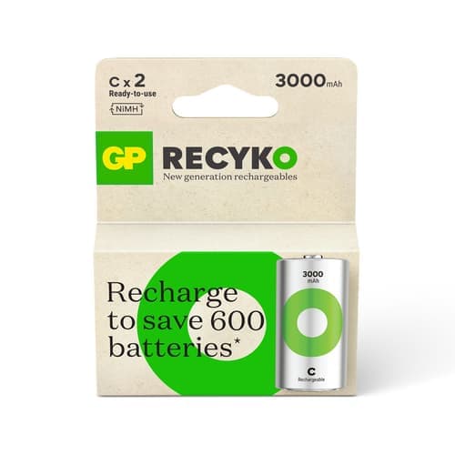 Gp Recyko Rechargeable Battery C 3000 Mah 2-p – GP