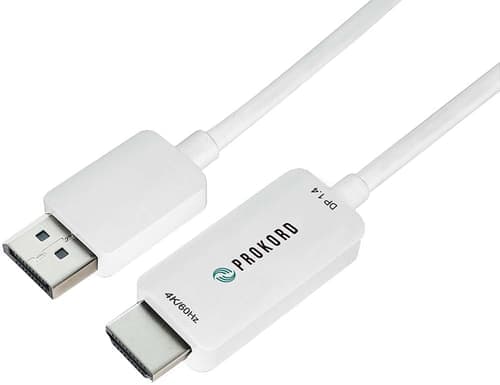 Prokord Displayport–hdmi-kaapeli – 4k @ 60 Hz 1.5m 1.5m Hdmi Displayport Hdmi Valkoinen – Prokord