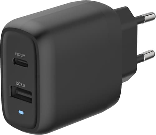 Cirafon Wall Charger 20w Usb C+a Pd/qc3.0 Black#off Musta – Cirafon