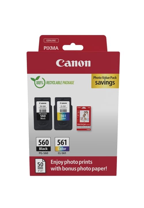 Canon Muste Valuepack Pg-560/cl-561 + 10x15cm 50 Arkkia – Canon