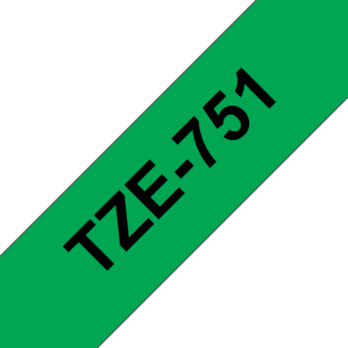 Brother Tape 24mm Tze-751 Musta/vihreä – Brother