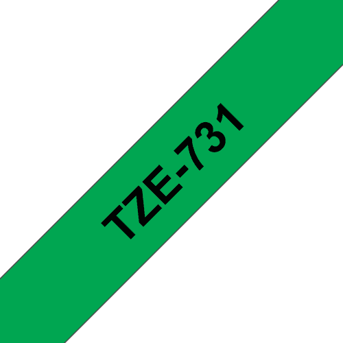 Brother Tape 12mm Tze-731 Musta/vihreä – Brother