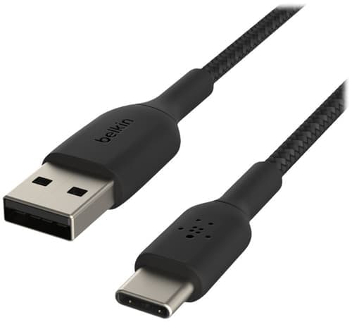 Belkin Braided Cable 0.15m Usb-a Usb-c Musta – Belkin