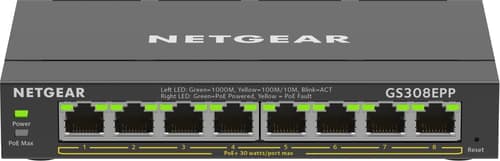 Netgear Gs308epp 8-port Gigabit Ethernet Easy Smart Managed Poe+ 123w – Netgear