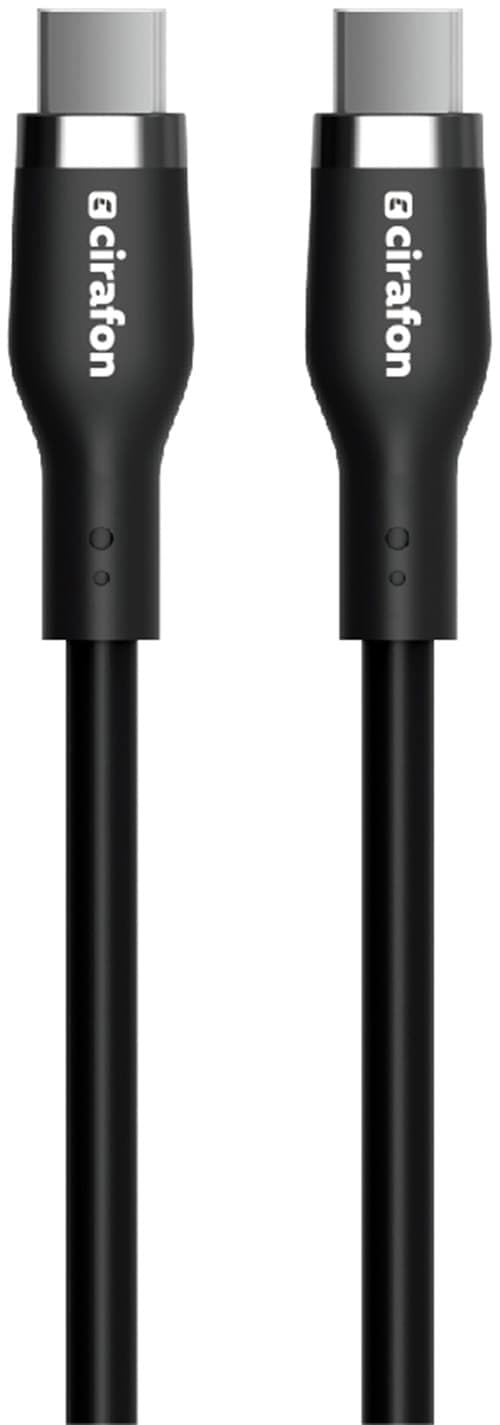 Cirafon Usb-c 240w Latauskaapeli Silikonia - Nopea Lataus Ja Joustavuus 2m Usb-c Usb-c Musta – Cirafon