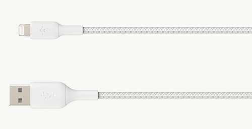 Belkin Lightning To Usb-a Cable Braided 1m Valkoinen – Belkin