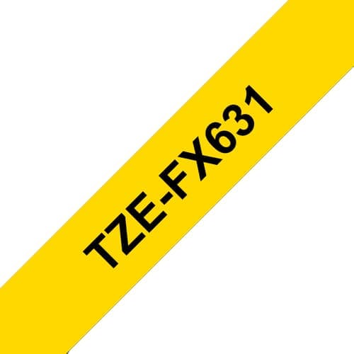 Brother Tape 12mm Tze-fx631 Musta/keltainen Joustava – Brother