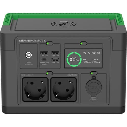 Apc Se Offgrid Kannettava Voimalaitos 330 - Li-ion Akku, Lcd-näyttö, 2x Pistorasia, 3x Usb-a, 1x Usb-c, 1x 12v, Langaton Laturi – APC