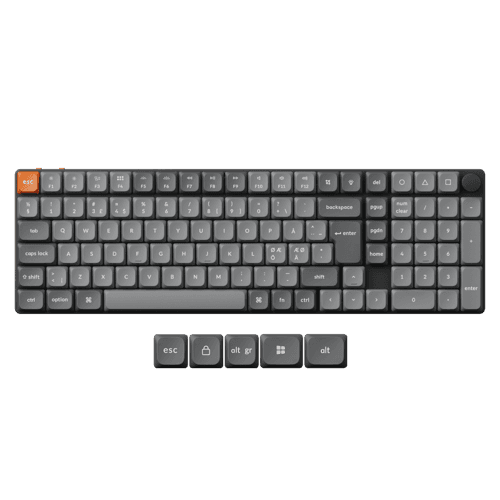 Keychron K17 Max Hot Swap Johdollinen Ja Langaton Gateron Low Profile 2.0 Red Pohjoismainen – Keychron