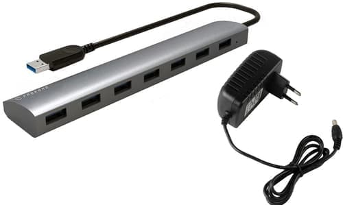 Prokord 7-porttinen Usb-keskitin Virtalähteellä – Usb 3.0, Nopea Tiedonsiirto – Prokord