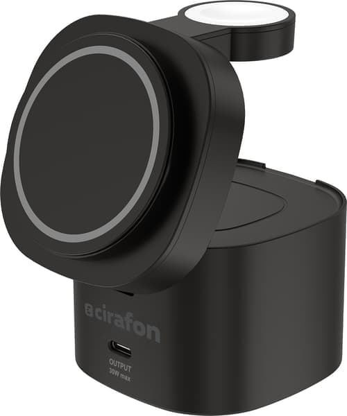 Cirafon Dc-pd65wl Mobiililaitteen Laturi Kuulokkeet, Matkapuhelin, Älykello Musta Langaton Lataaminen Pikalataus Sisätila Musta – Cirafon