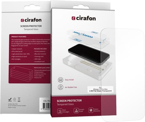 Cirafon Recycled Ultra-wide (double Tempered) Näytönsuoja Iphone 17 Pro Max – Cirafon