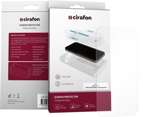 Cirafon Recycled Ultra-wide (double Tempered) Näytönsuoja Iphone 17 – Cirafon