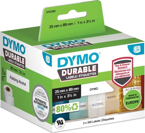 Dymo Labels Lw Durable Shelving 25x89mm 350pcs White 2-roll – Dymo