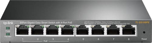 Tp-link Tl-sg108pe Hallittu L2 Gigabit Ethernet (10/100/1000) Power Over Ethernet -tuki Musta – TP-Link