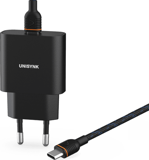 Unisynk 20w Pd Slim Wall Charger + Usb-c Cable 2m Musta – Unisynk