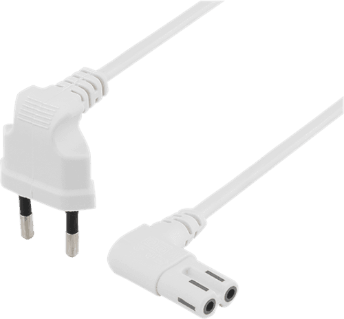 Deltaco Virtajohto 0.5m Cee7/16 C7 Valkoinen – Deltaco