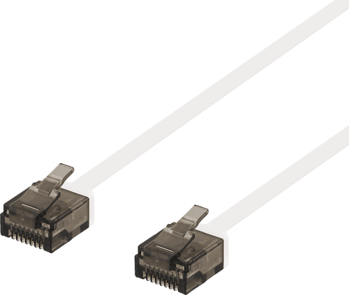 Deltaco U/utp Cat6a Laitekaapeli, Litteä, 1mm Paksu, 0,5m, Valkoinen Rj-45 Cat 6a 0.5m Valkoinen – Deltaco
