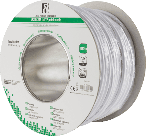 Deltaco Tp-48sh Ei Cat 6 100m Valkoinen – Deltaco
