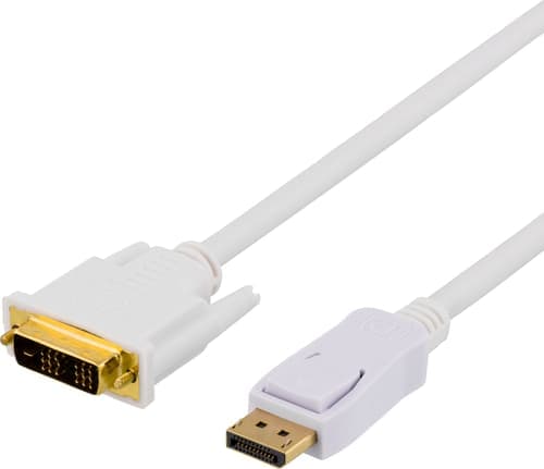 Deltaco Displayport Cable 1m Displayport Dvi-d Valkoinen – Deltaco