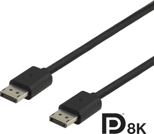 Deltaco Displayport-kaapeli, Dp 1.4, 7680x4320 60hz, 1m, Musta 1m Displayport Displayport Musta – Deltaco