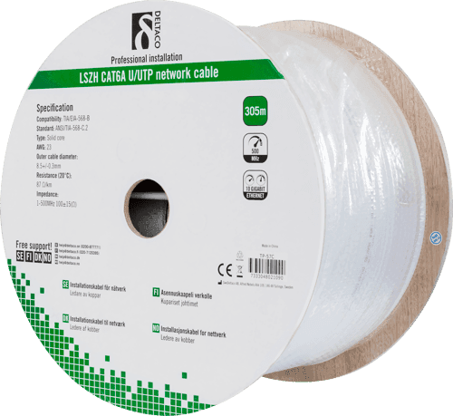 Deltaco Bulk Cable Ei Cat 6a 305m Valkoinen – Deltaco