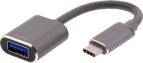Deltaco Usb-c 3.1 To Usb-a Adapter Otg 10 Cm - Space Grey 0.1m Usb-c Usb-a Musta – Deltaco