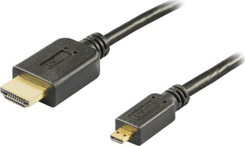 Deltaco Hdmi-kaapeli,1.4+e,19-pin Ur-micro 19-pin Ur, 1080p, Musta, 5m 5m Hdmi Micro Hdmi Musta – Deltaco