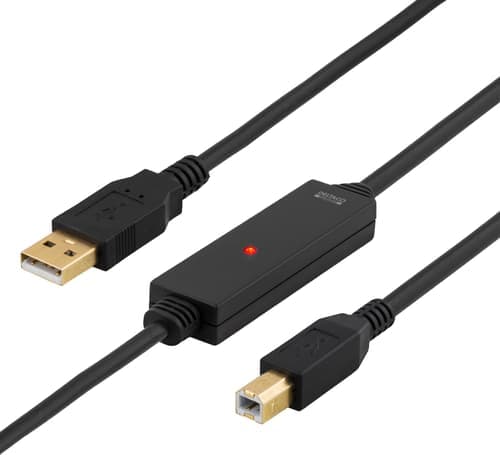 Deltaco Usb-ex10m 10m Usb-a Usb-b Musta – Deltaco