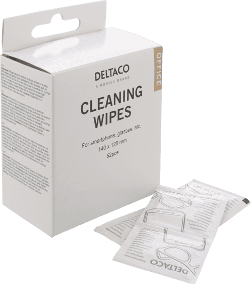 Deltaco Office Cleaning Wipes 52pcs - Smartphone/glasses/camera/mirrors – Deltaco