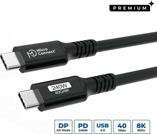 Microconnect 240w Usb4 2m Usb-c Usb-c Musta – Microconnect