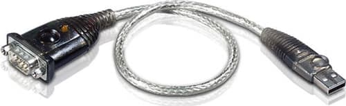 Aten Uc232a 0.35m Usb-a Db9 Ruostumaton Teräs, Läpinäkyvä, Musta – Aten