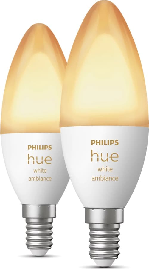 Philips Hue White Ambiance Kynttilälamppu - E14-älylamppu - (2 Kpl) – Philips