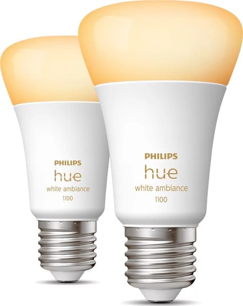 Philips Hue White Ambiance A60 - E27-älylamppu - 1 100 (2 Kpl) – Philips