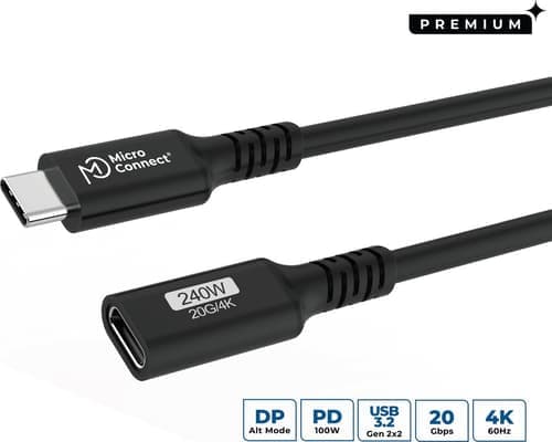 Microconnect Usb3.2cc1ex Usb-kaapeli Usb4 Gen 2x2 1 M Usb C Musta 1m Usb-c Usb-c Musta – Microconnect