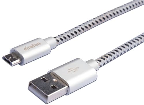 Cirafon Micro Usb-kaapeli 2m Usb-a Micro Usb-b Musta, Valkoinen – Cirafon
