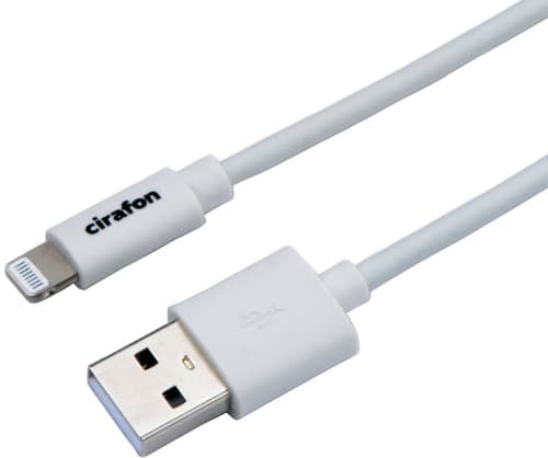 Cirafon Am To Lightning 2.0m - White - New Mfi 2m Valkoinen – Cirafon