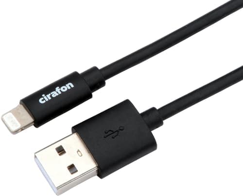 Cirafon Am To Lightning Cable 2.0m - Black - New Mfi 2m Musta – Cirafon