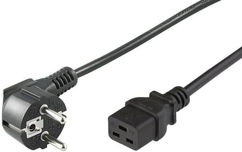 Microconnect Power Cord Cee 7/7 - C19 3m 3m Cee7/7 C19 Musta – Microconnect