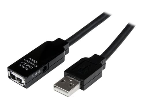 Startech 20m Usb 2.0 Active Extension Cable 20m Usb-a Usb-a Musta – Startech