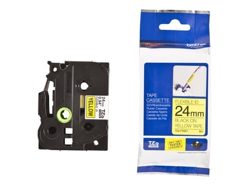 Brother Tape 24mm Tze-fx651 Musta/keltainen Joustava – Brother