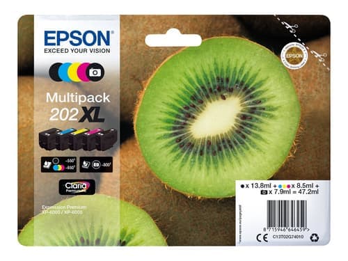 Epson Muste Monipakkaus (bk/c/m/y/pbk) 202xl - Xp-6005 – Epson