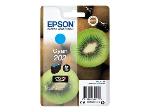 Epson Muste Syaani 4.1ml 202 - Xp-6000/xp-6005 – Epson