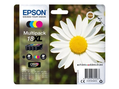 Epson Muste Monipakkaus (b/c/m/y) 18xl - Xp-302 – Epson