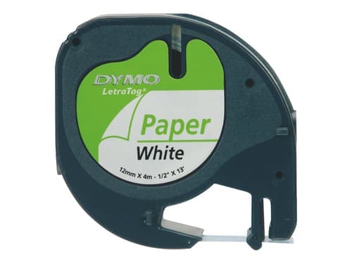 Dymo Tape Letratag 12mm Paperi Musta/valkoinen – Dymo