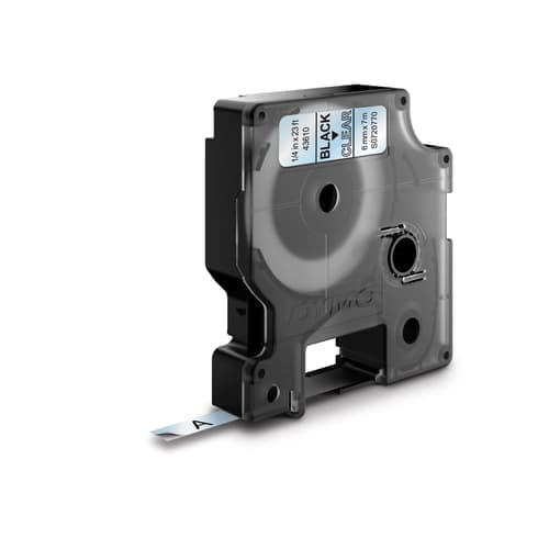 Dymo Tape D1 6mm Musta/läpinäkyvä – Dymo