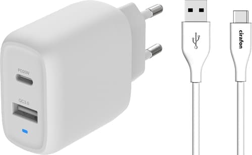 Cirafon Usb-c–usb-a Laturi Ja Kaapelisetti Valkoinen – Cirafon