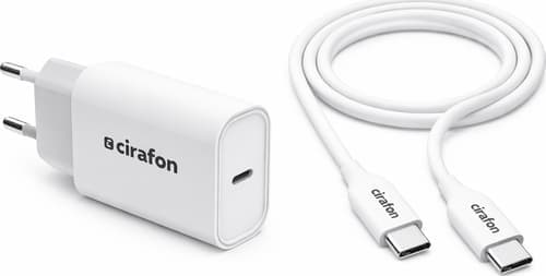 Cirafon 20w Usb-c Pikalaturi Usb-c Kaapelilla 1m Valkoinen – Cirafon