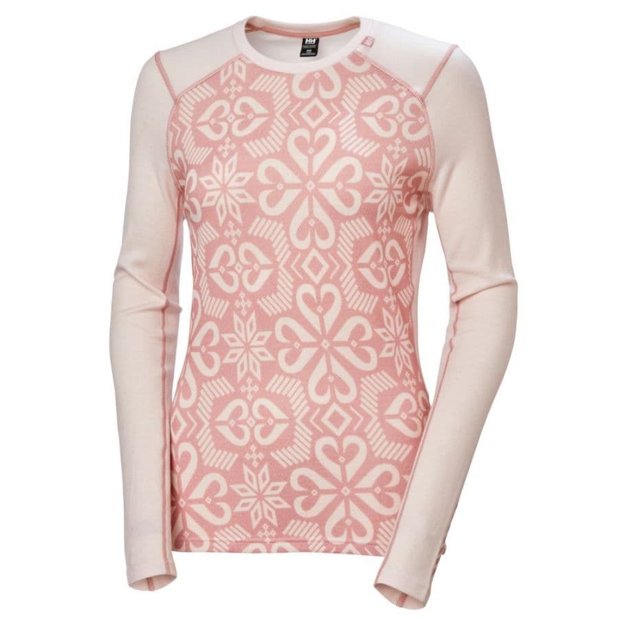 Helly Hansen Lifa Merino Midweight Graphic Crew, naiset, rosa – Helly Hansen
