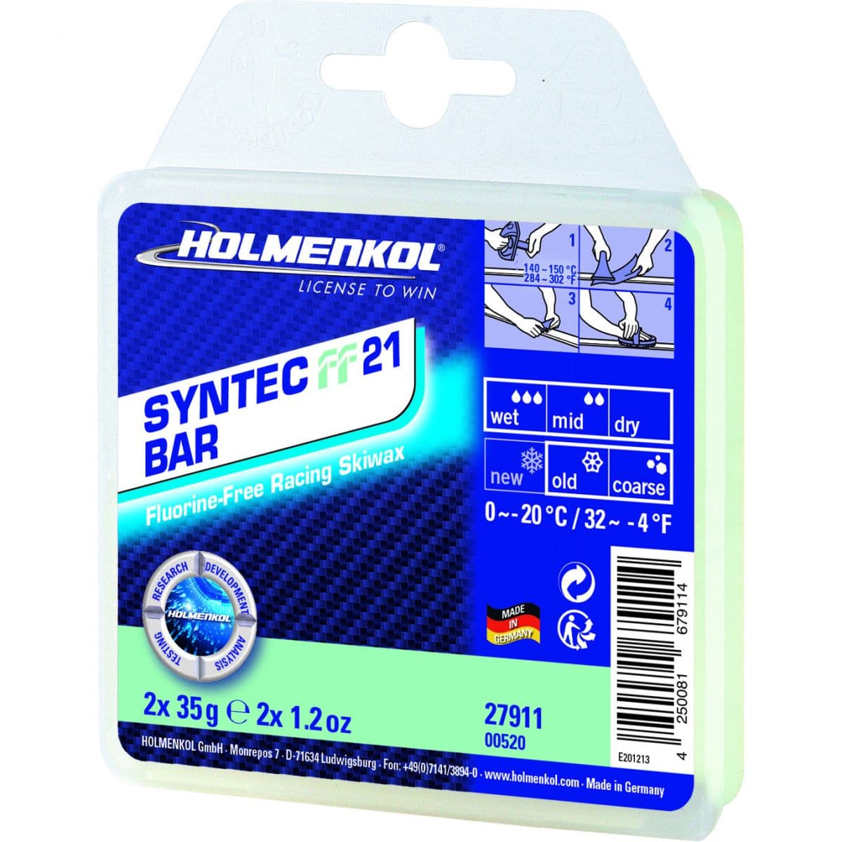 Holmenkol Syntec FF 21 Bar, suksivaha, 70g – Holmenkol